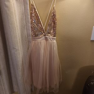 SheIn Champaign Cocktail Dress Size M